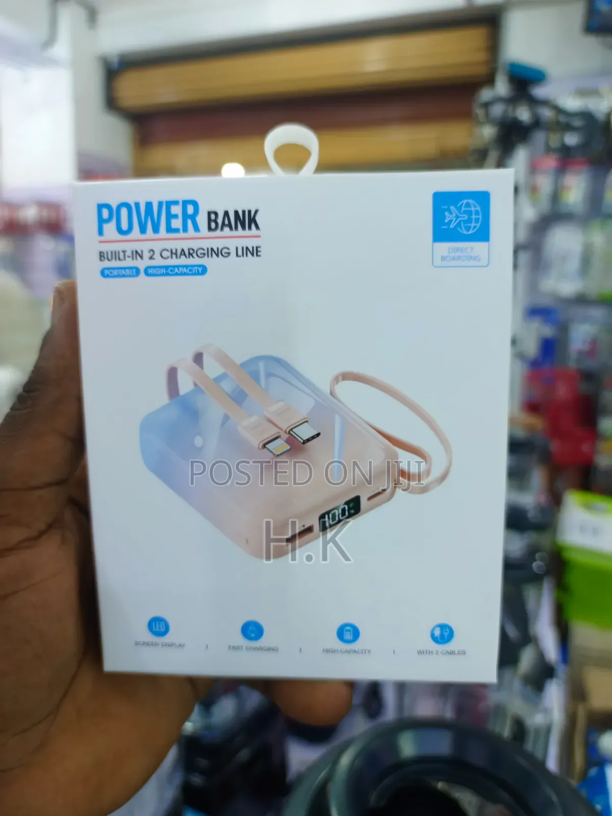 Mini Portable Power Banks 20000mah Built in Cable