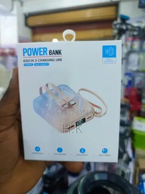 Mini Portable Power Banks 20000mah Built in Cable