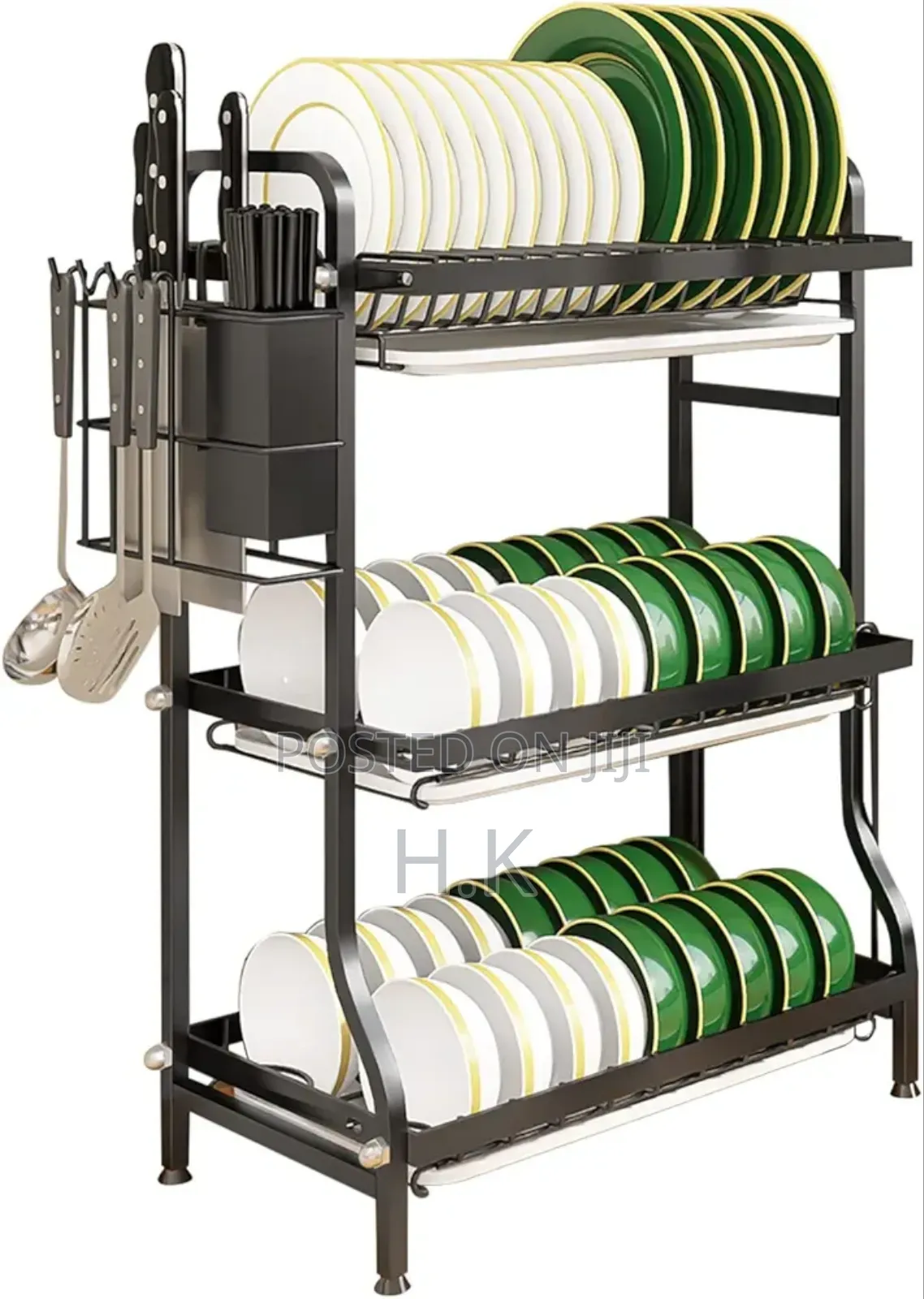 Large Capacity Dish Drainer for Plates Bowls Cups