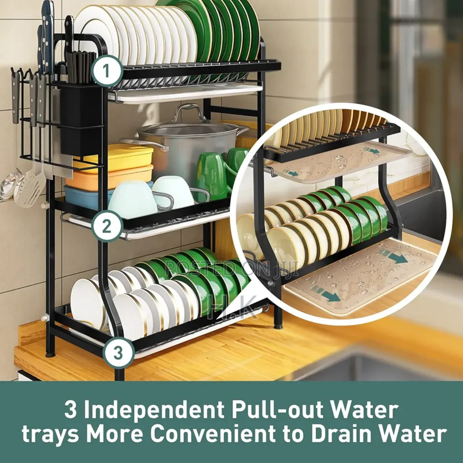 Large Capacity Dish Drainer for Plates Bowls Cups