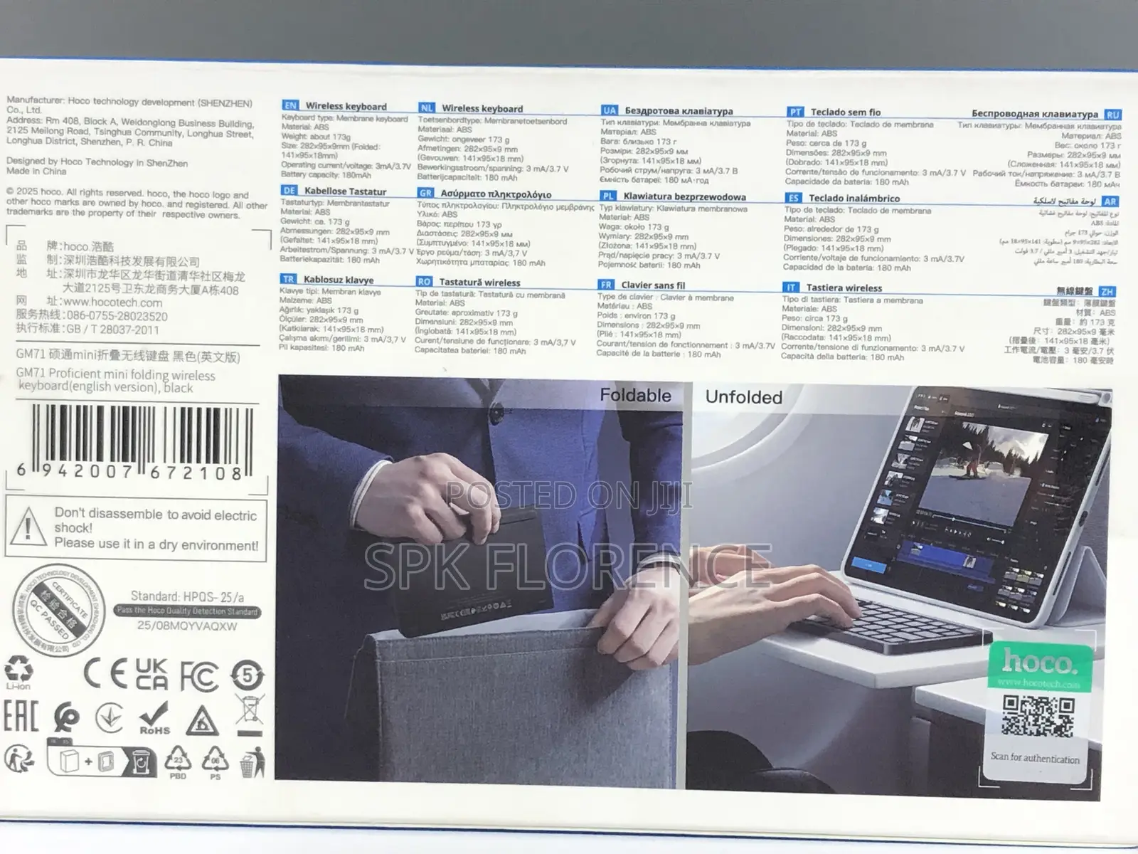 Gm71 Foldable Mini Wireless Keyboard