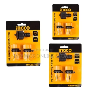 Ingco 3pcs Water Hose Quick Connector Set - Black