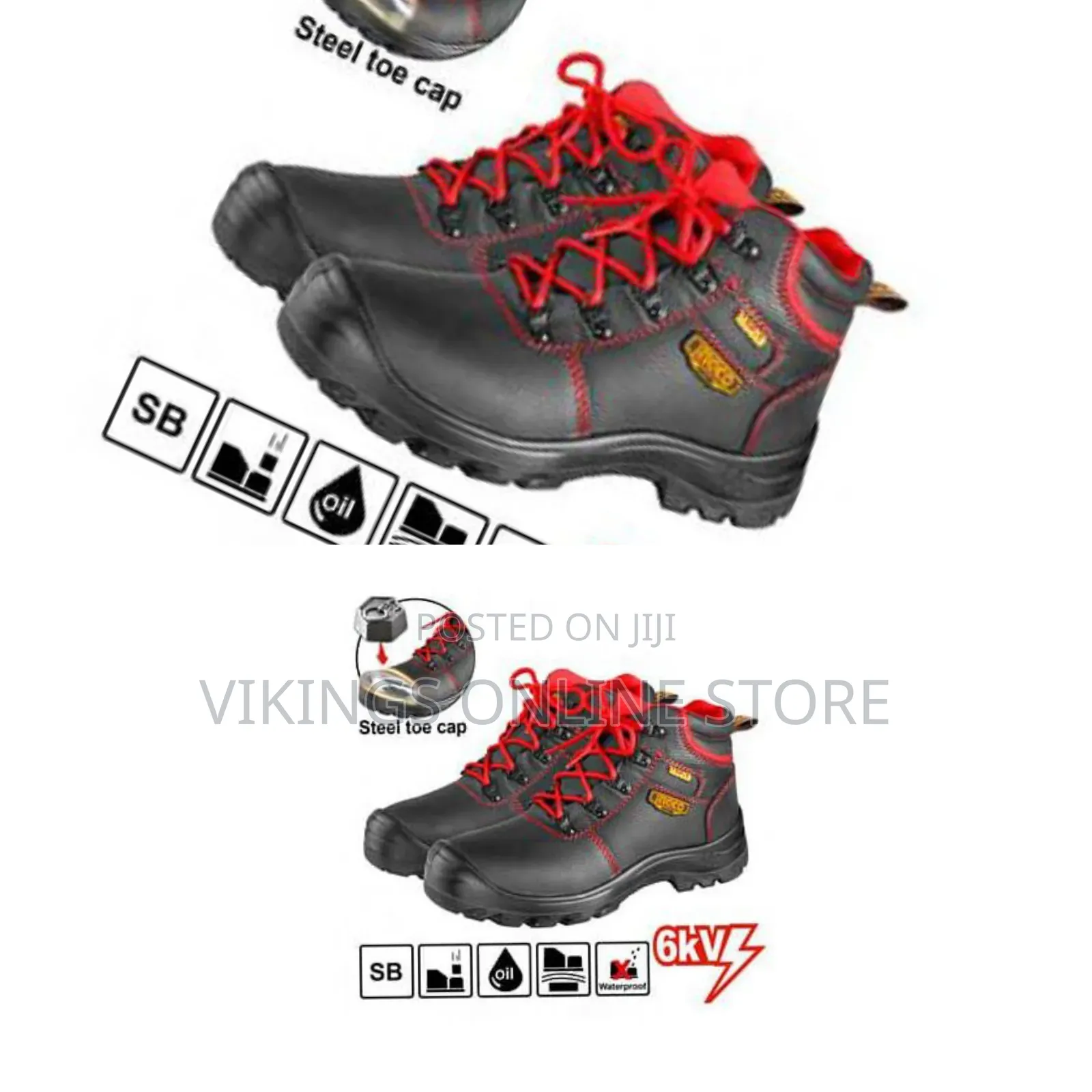 Ingco Insulated Safety Boots With Steel Toe Cap - Black