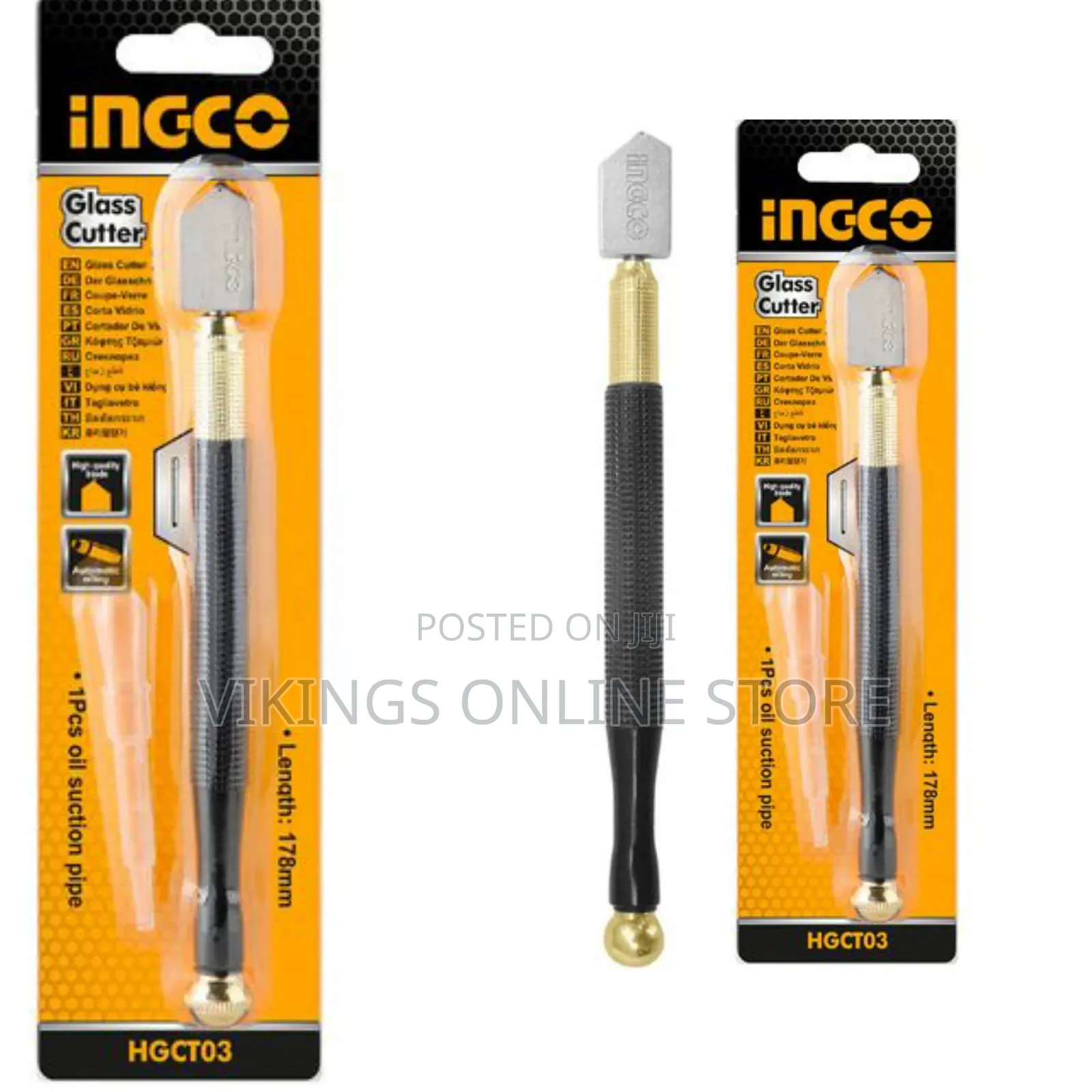 Ingco Hgct03 - Heavy Duty Glass Cutter - Orange