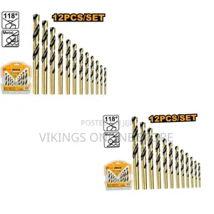 Ingco 12 PCS HSS Twist Drill Bits Set - Black Gold