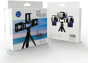 3in1 Live Multi Clip With Lampstand Mobile Holder - Black