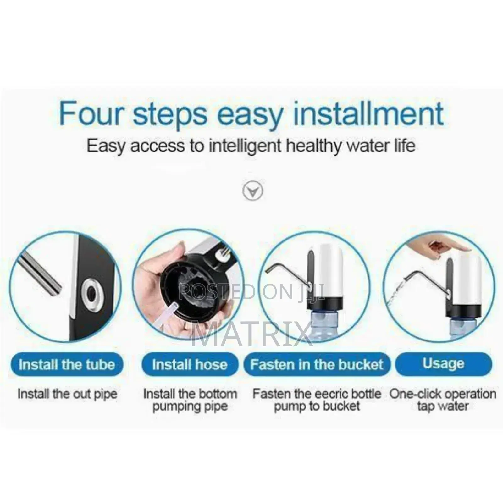 Usb Rechargeable Water Pump-white, Black Color Varies