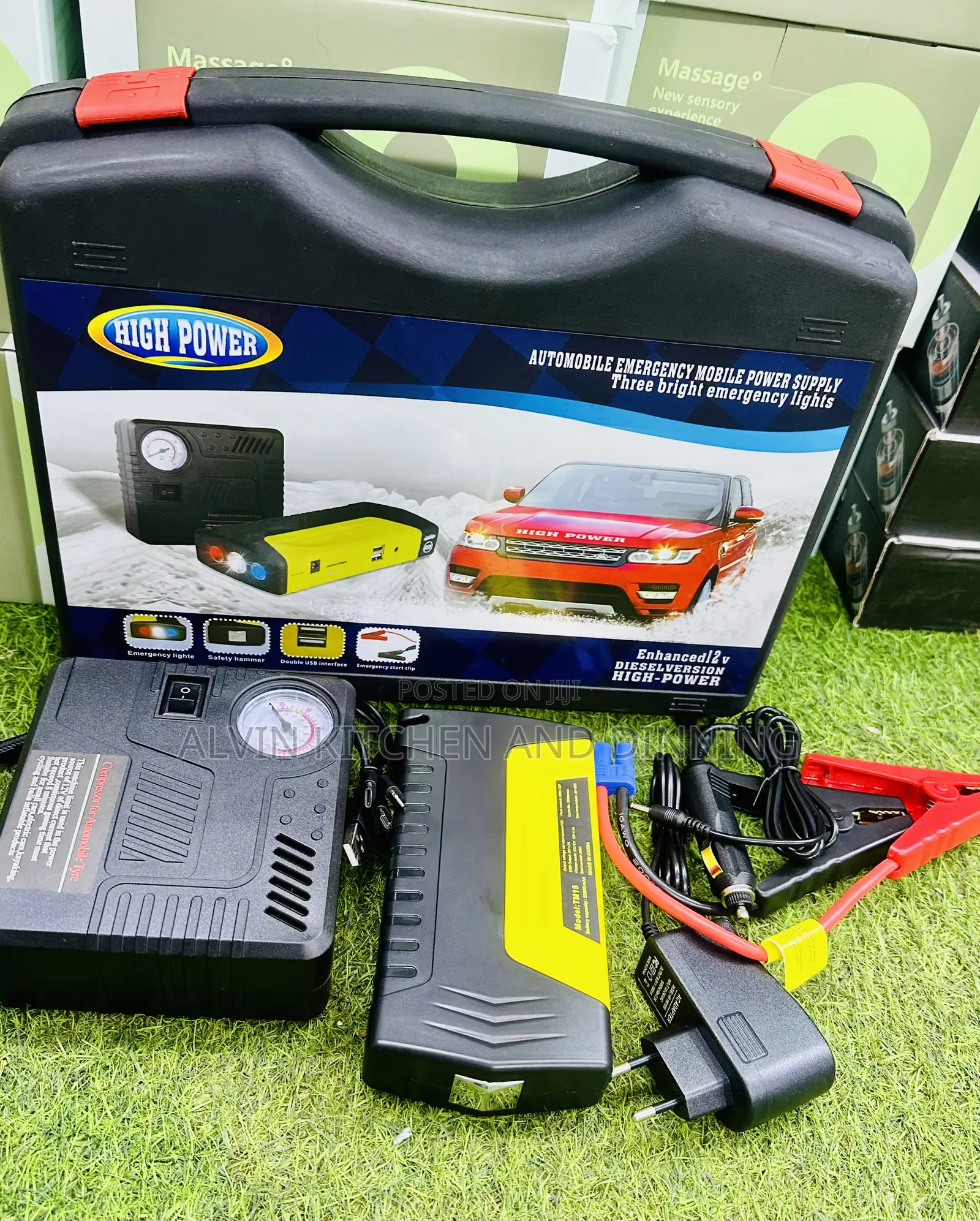 Car Jumper With Air Pump Compressor.