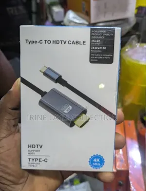 Type-C to HDTV Cable Used to Connect Usb-C Devices to Hdmi Displays.