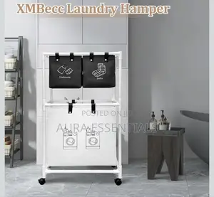 Multi-Functional 3-Tier Rolling Laundry Sorter With Shelves