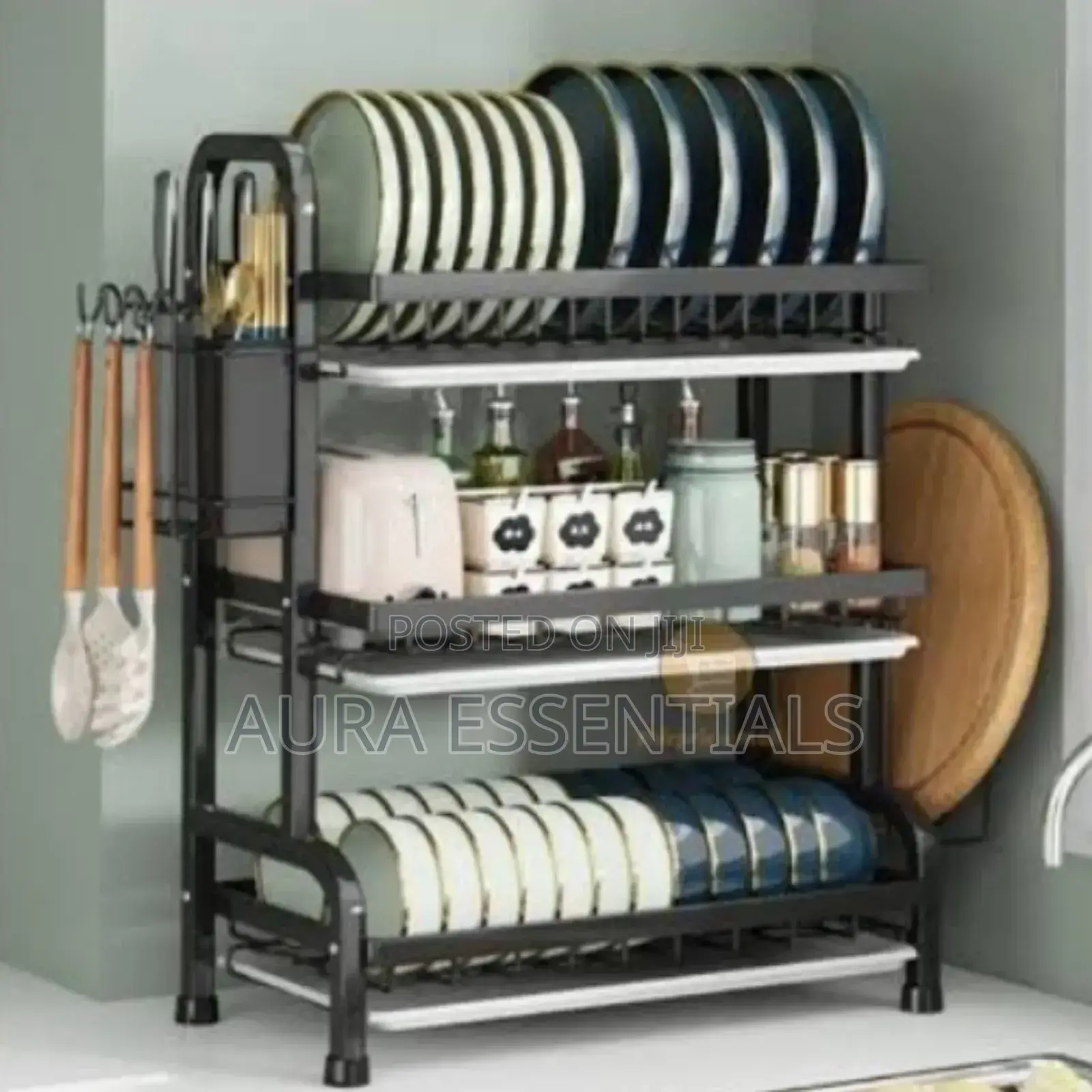 Three-Tier Metal Dish Drying Rack
