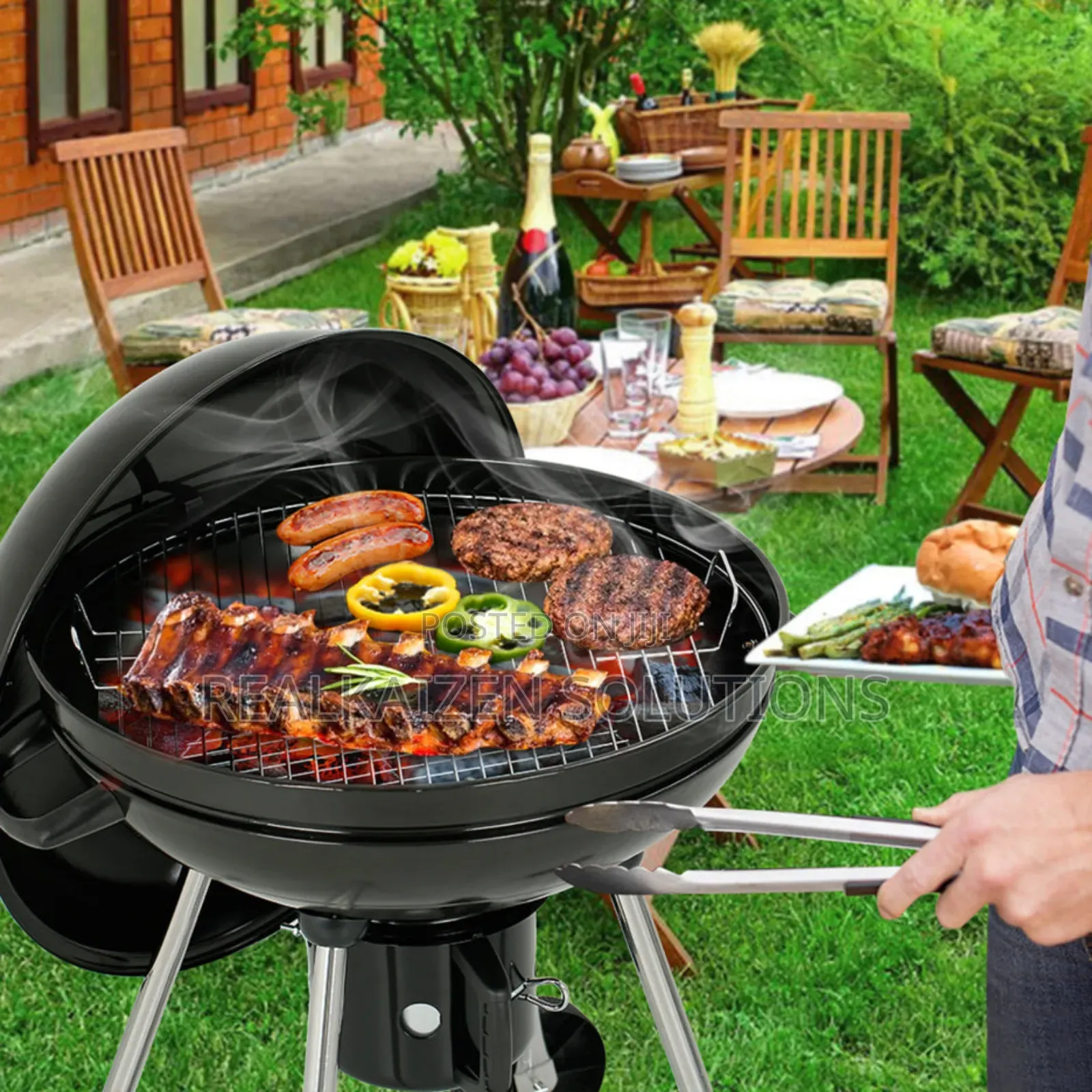 Round Kettle 56cm Charcoal Grill With Ash Catcher