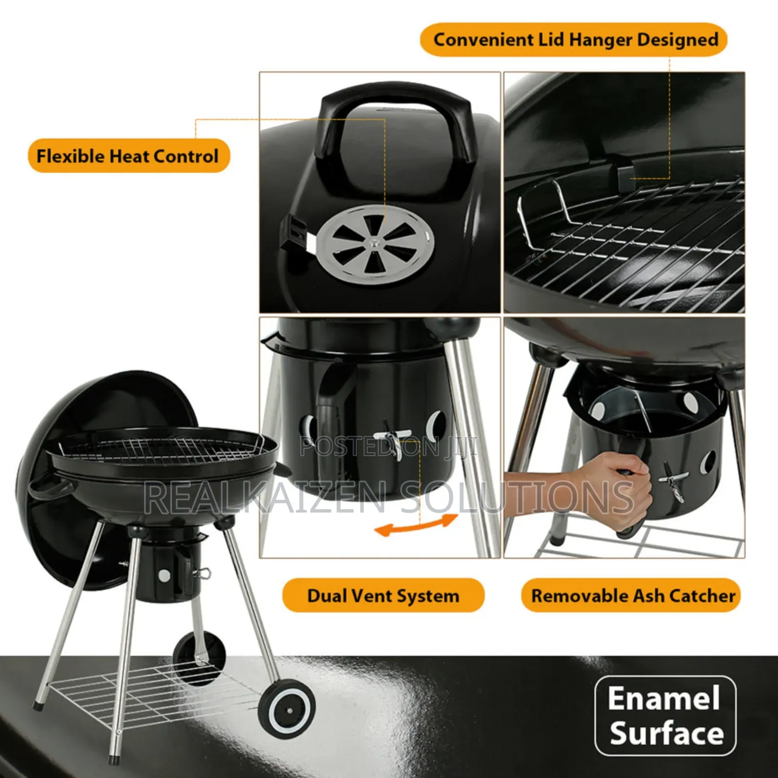 Round Kettle 56cm Charcoal Grill With Ash Catcher