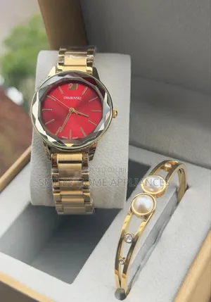 Red Face Swarovski Women's Original Fancy Wrist Time Piece Bracelet