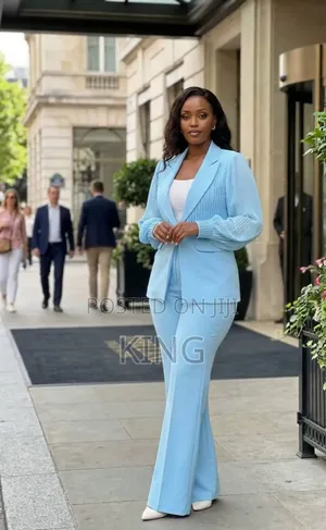 Women's Pleated Sleeve Blazer Full Suit