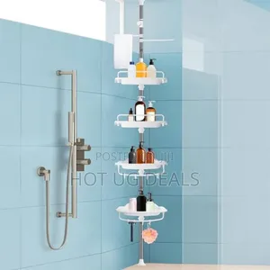 Adjustable Multi Corner Shelf Bathroom Organizer Storage Rack -white.