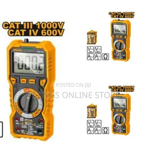 Ingco Industrial Digital Multimeter Tester Dm7502 - Orange/Black
