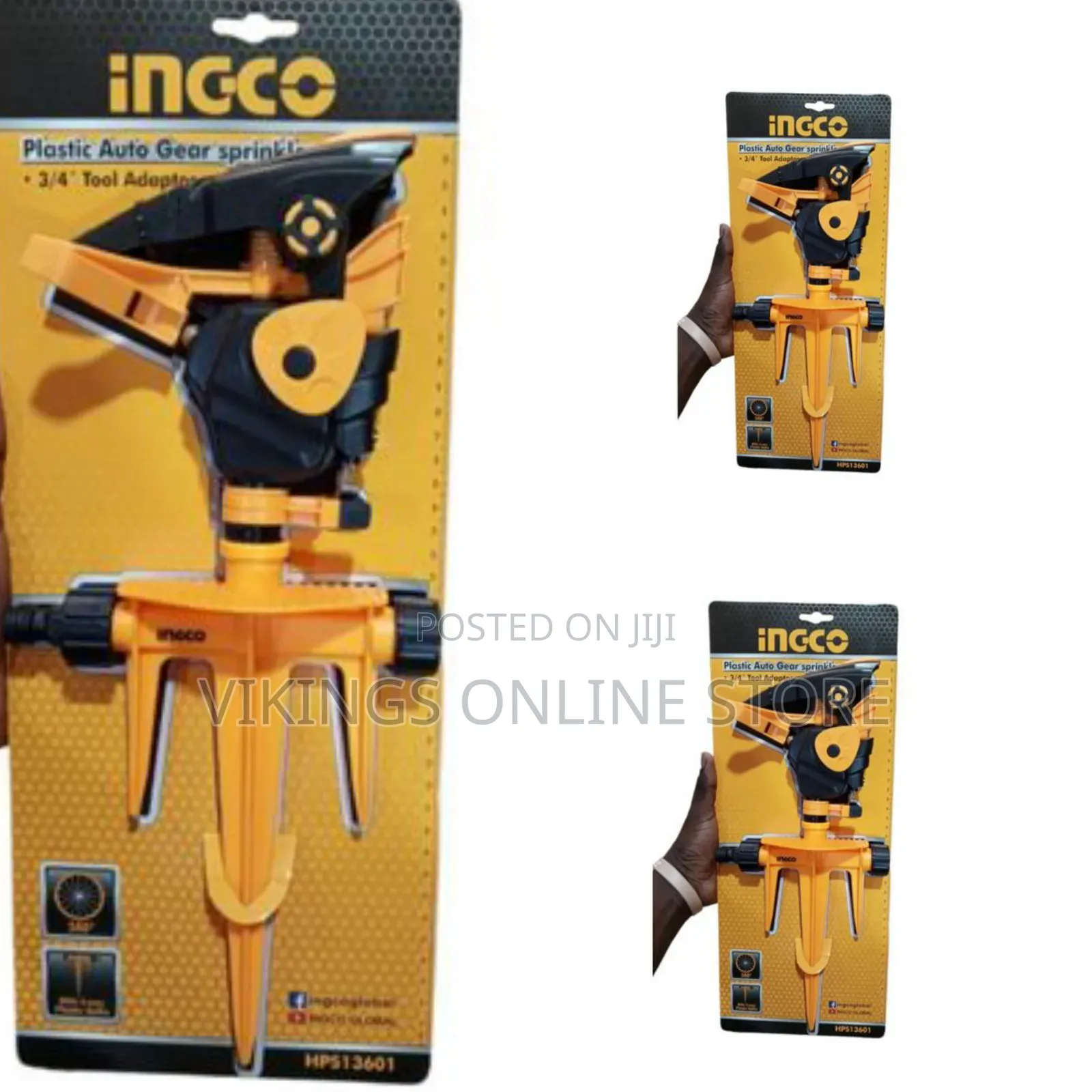 Ingco Plastic Auto-Gear Sprinkler With 380 Degrees Rotary Function