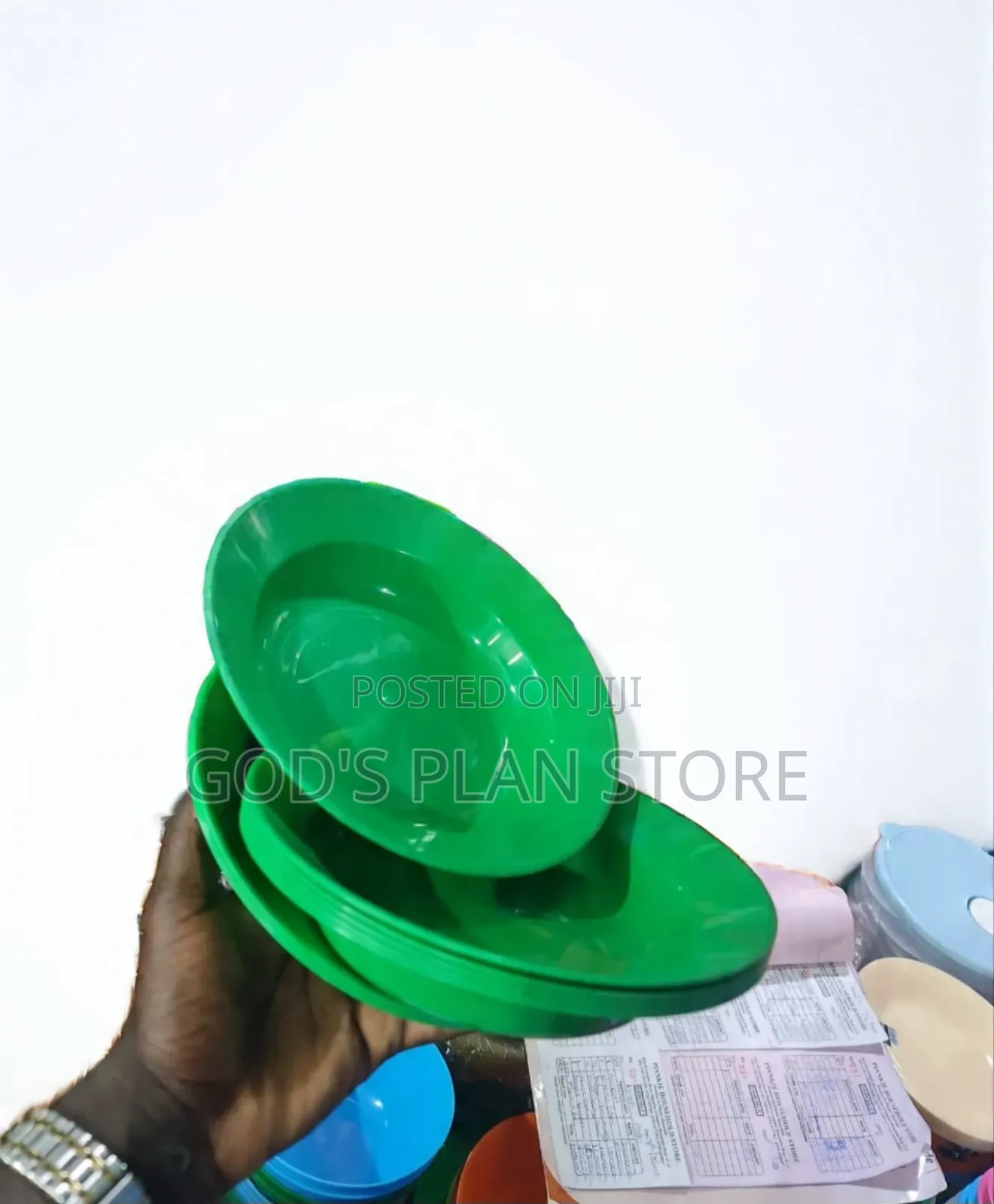 60pcs Plastic Plates Plastic Plates Green