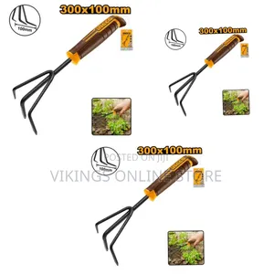 Ingco Garden Rake 300x100mm - Brown/Black
