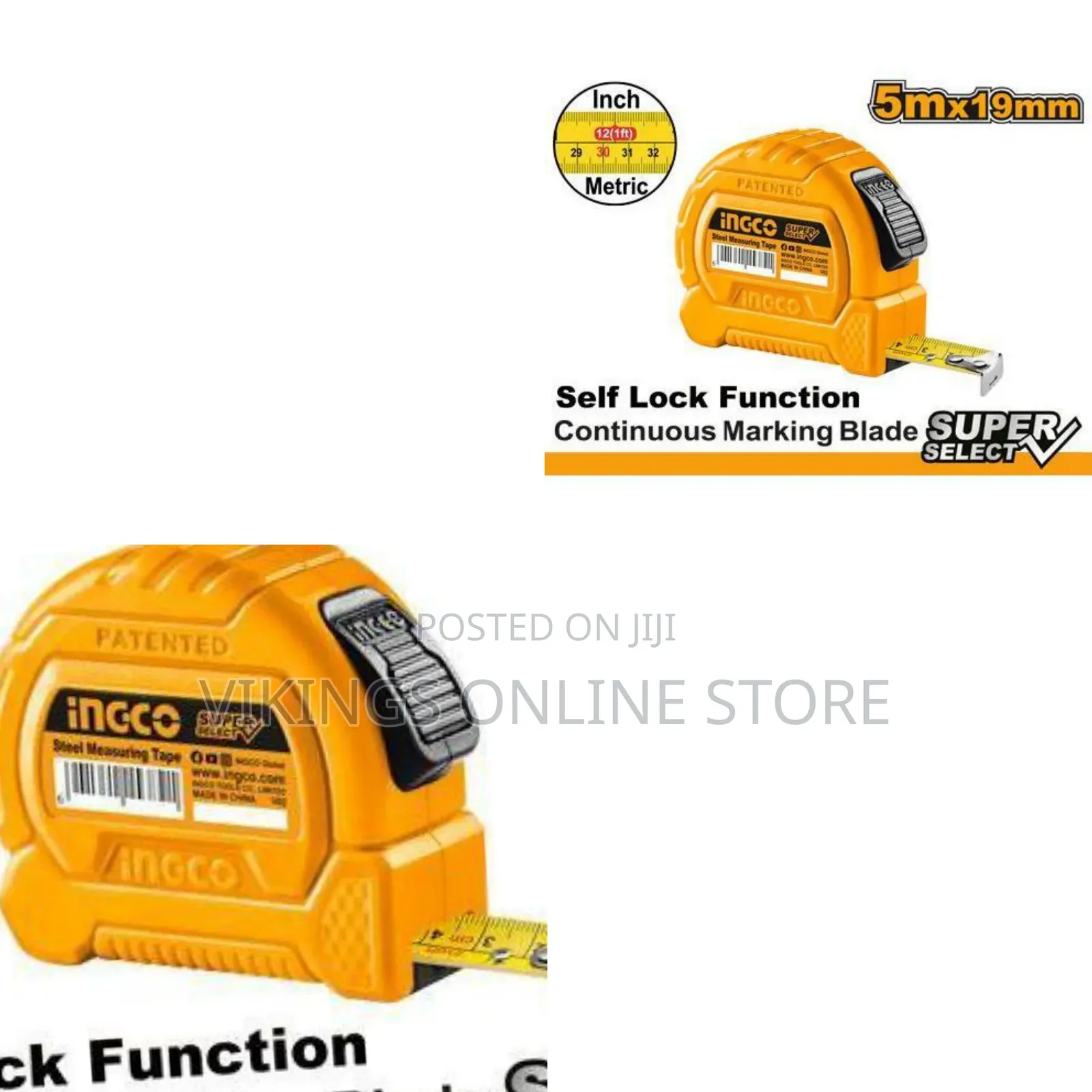 Ingco Steel Measuring Tape - Orange
