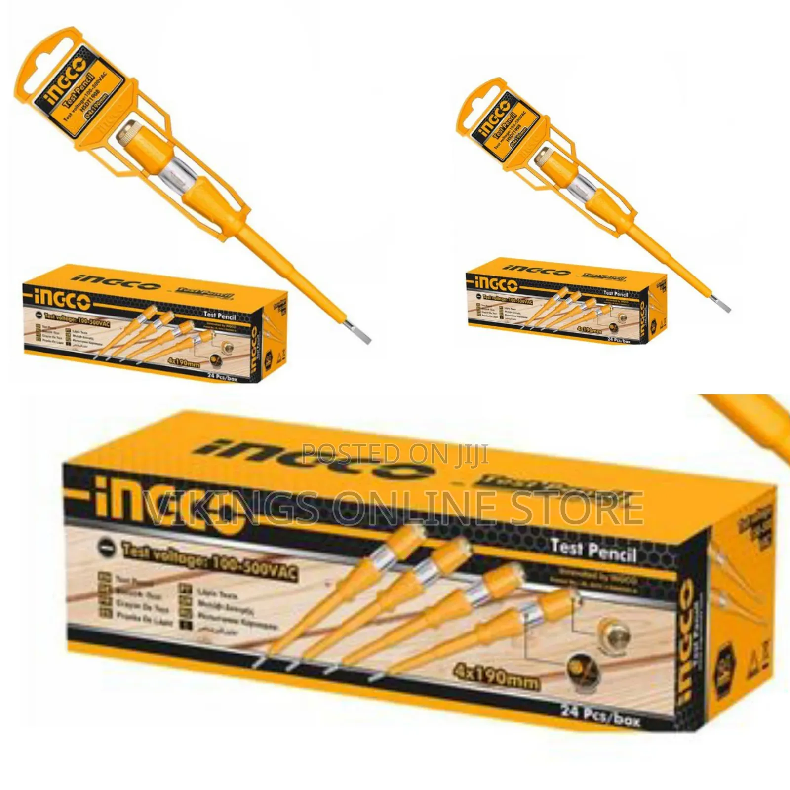 Ingco Test Pencil Voltage Tester - Orange