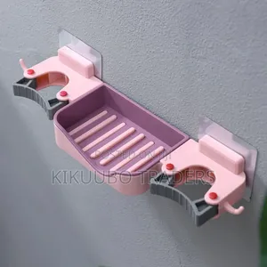Mop Holder Brush Storage Rack Soap Dish Box Wall Mounted Organizer