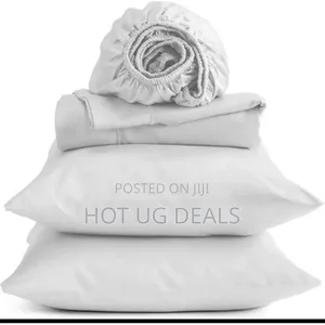 6*6 1 Flat, 1 Fitted Bedsheets, 4 Pillowcases & 2 Fibre Pillows-white