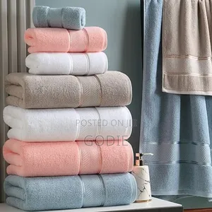 Generic Solid-Color Cotton Bath and Hand Towels.