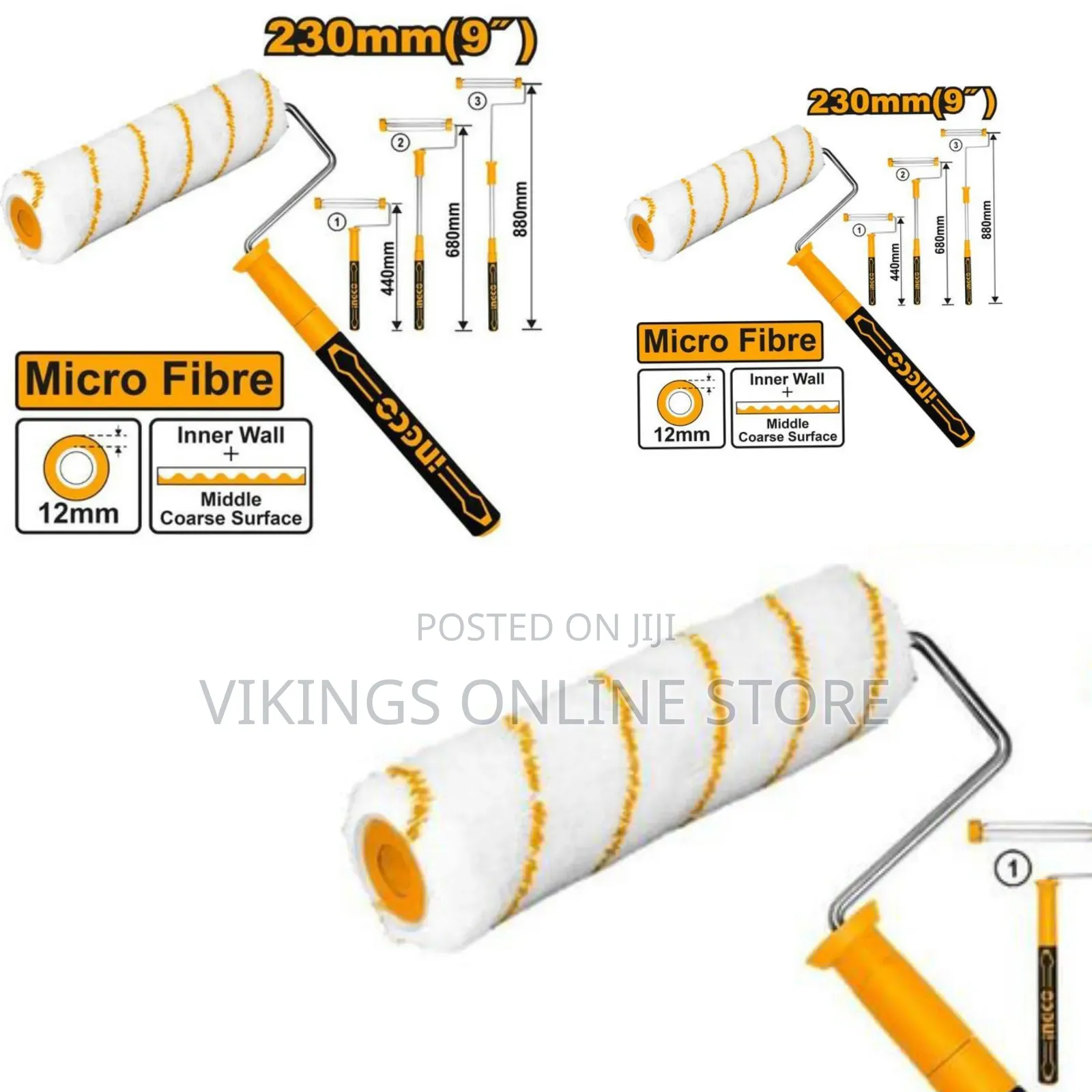 Ingco Telescoping Cylinder Brush - Orange