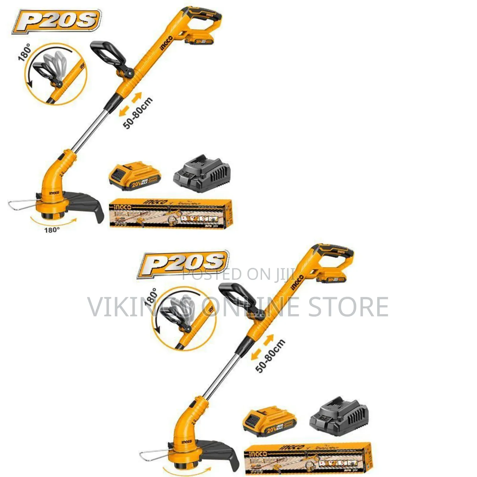 Ingco Cordless Grass Trimmer Voltage:20v - Orange / Silver