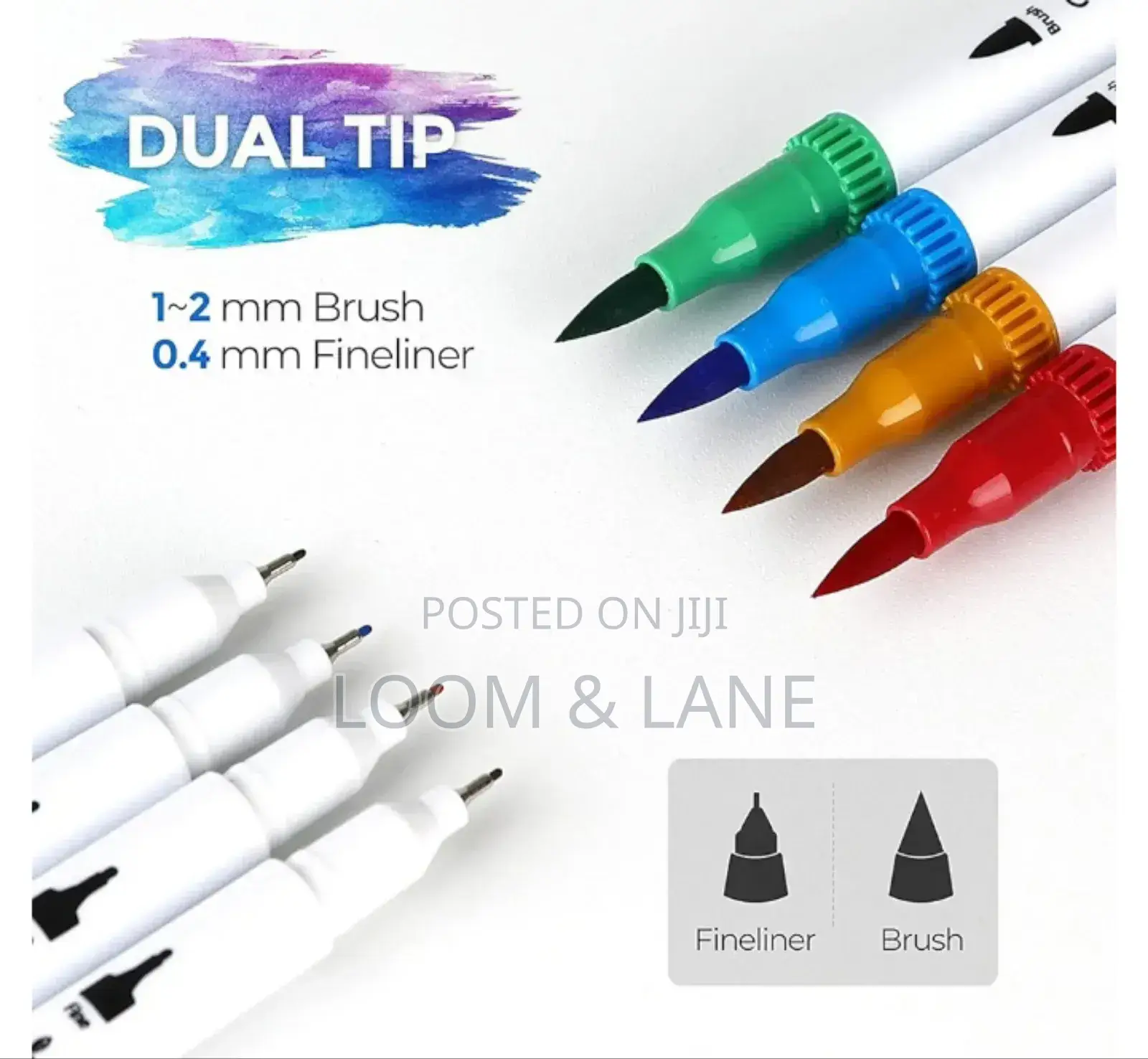 24 Colors Dual Tip Brush Pens