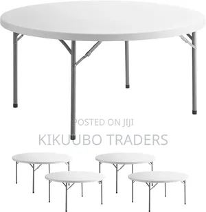 Round Granite White Plastic Folding Table, Heavy Duty Banquet Table