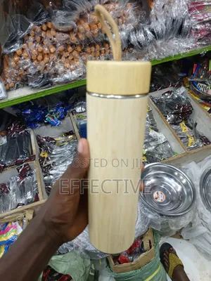 Natural Bamboo Stainless Steel Insulated Flask Water Bottle.