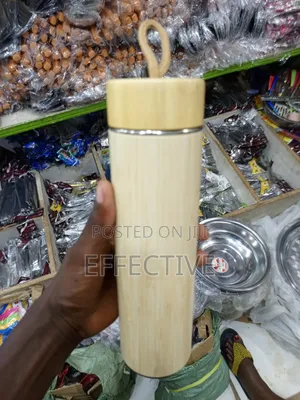 Natural Bamboo Stainless Steel Insulated Flask Water Bottle.
