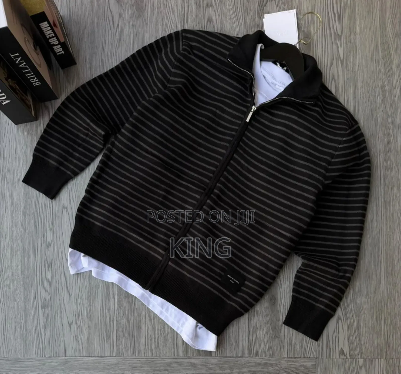 Stripes Down Zip Sweaters