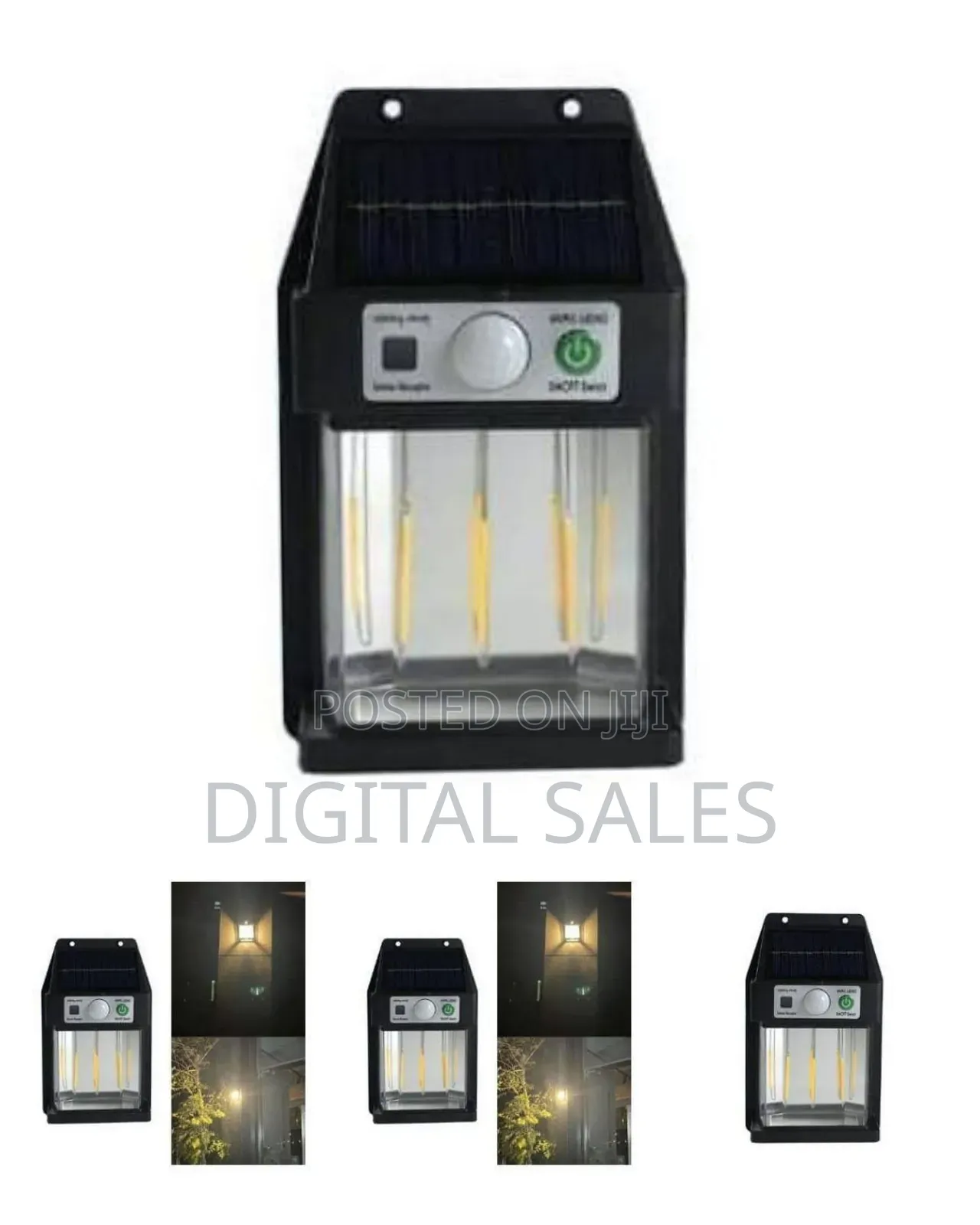 Solar Powered Led Outdoor Wall Light With Dynamic Flame Effect