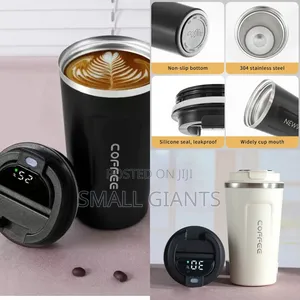 Stainless Steel, Double-Wall Smart Temperature Display Coffee Mug