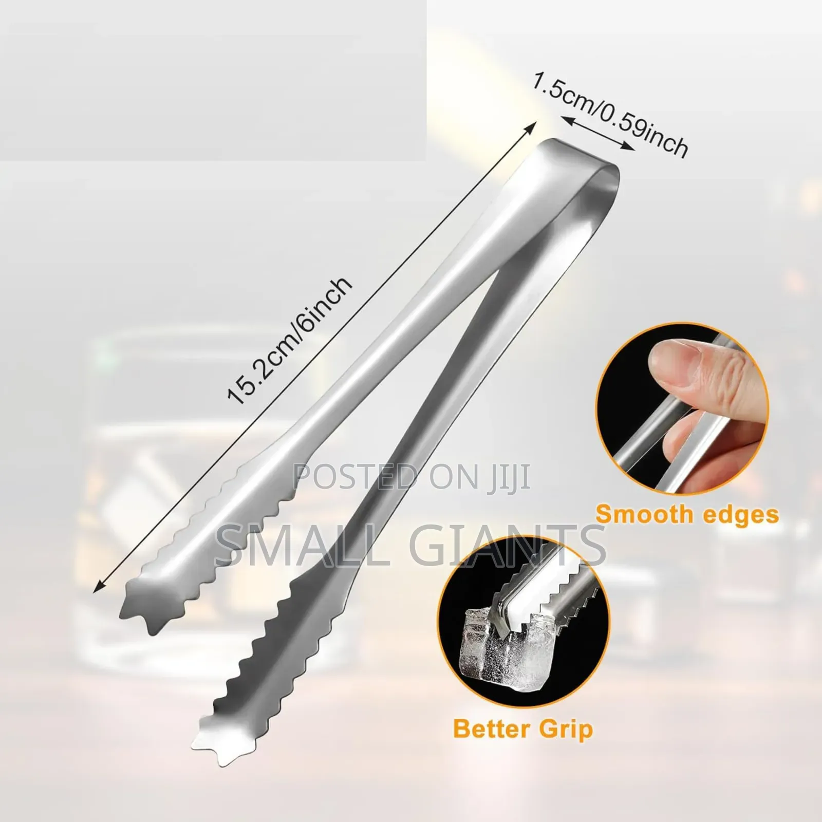 2pcs Stainless Steel Multifunctional Ice Cube Tongs