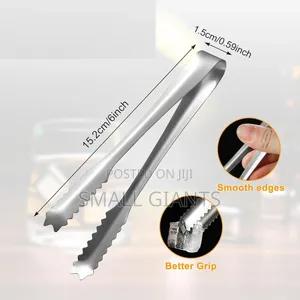 2pcs Stainless Steel Multifunctional Ice Cube Tongs