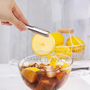 2pcs Stainless Steel Multifunctional Ice Cube Tongs