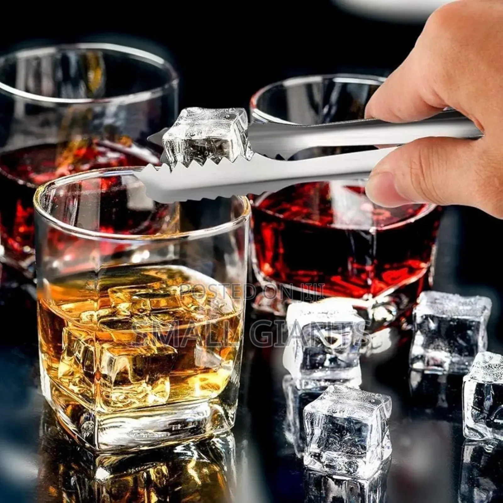2pcs Stainless Steel Multifunctional Ice Cube Tongs