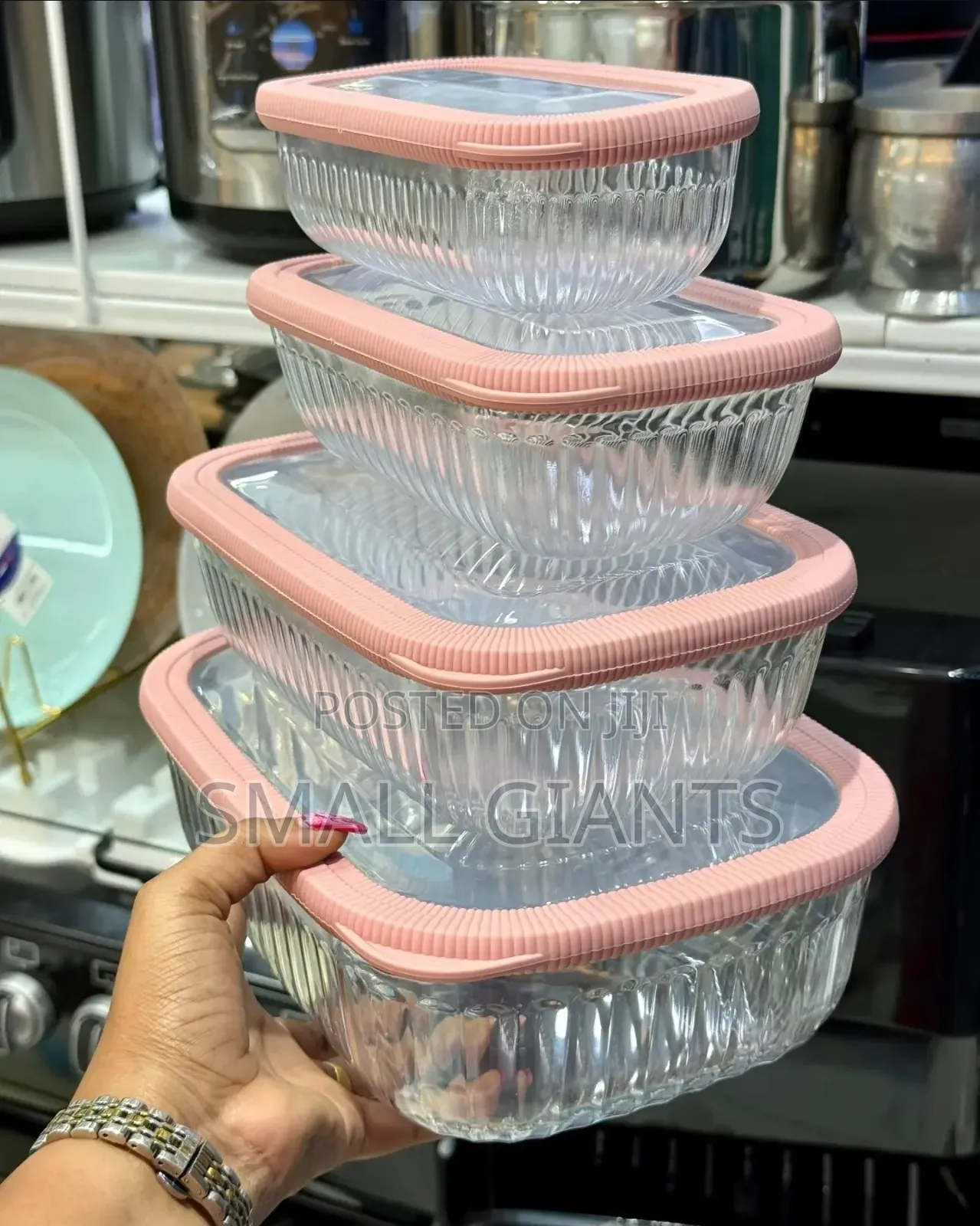 4pcs Fluted Airtight Storage Containers