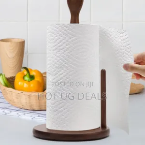 Bamboo Wood Kitchen Tissue Holder - Brown