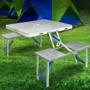 Outdoor Aluminum Portable Folding Camp Picnic Table With 4 Seats