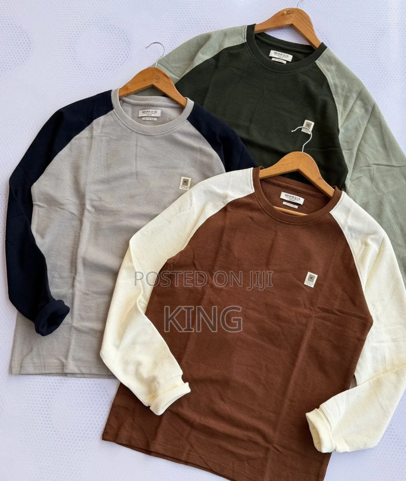 Waffle-Textured Long-Sleeve Tees