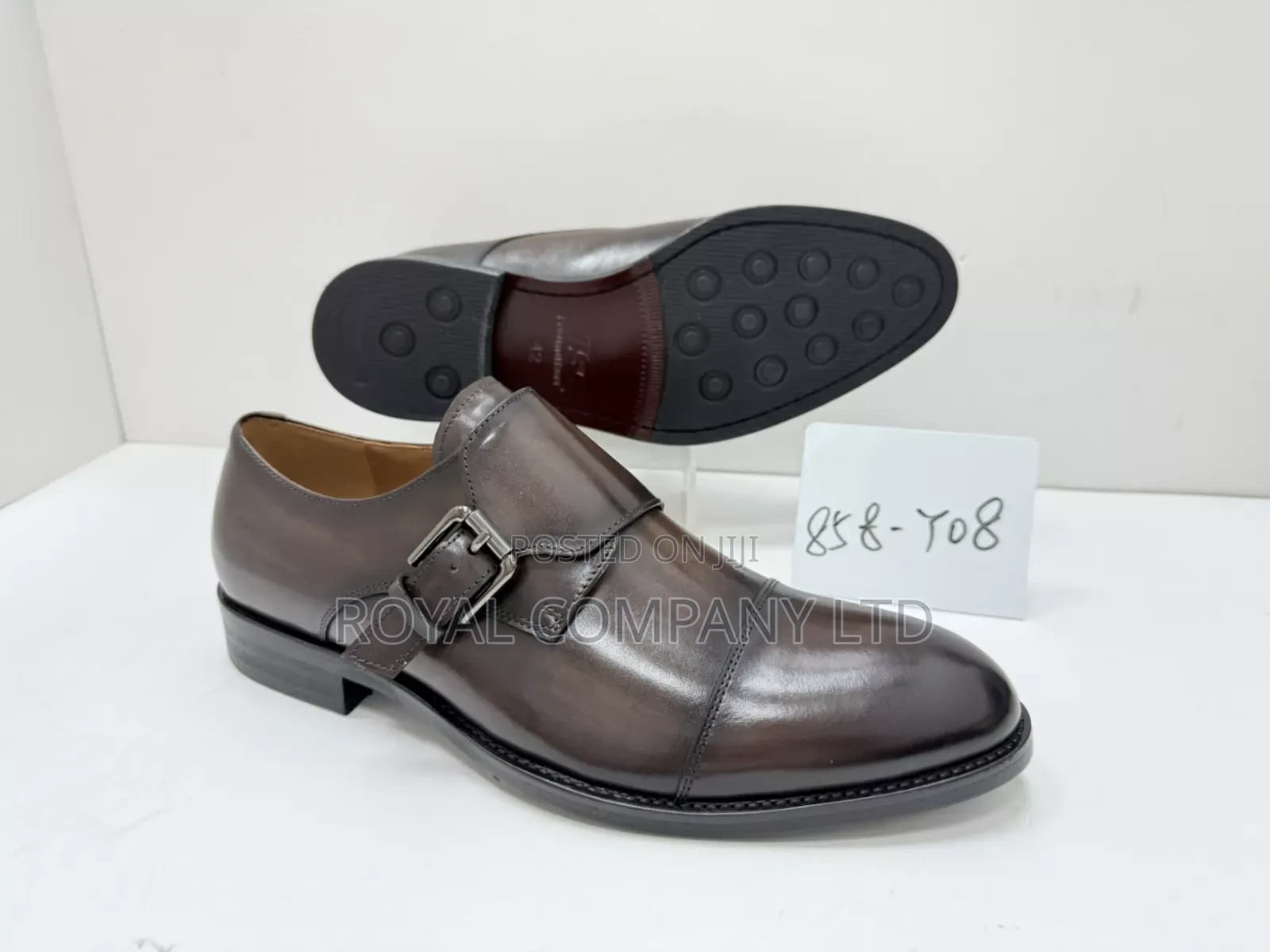 Men Leather Shoe /Single Monk Strap