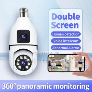 Double Lens Wireless Bulb Camera Wifi Outdoor With Motion Detection