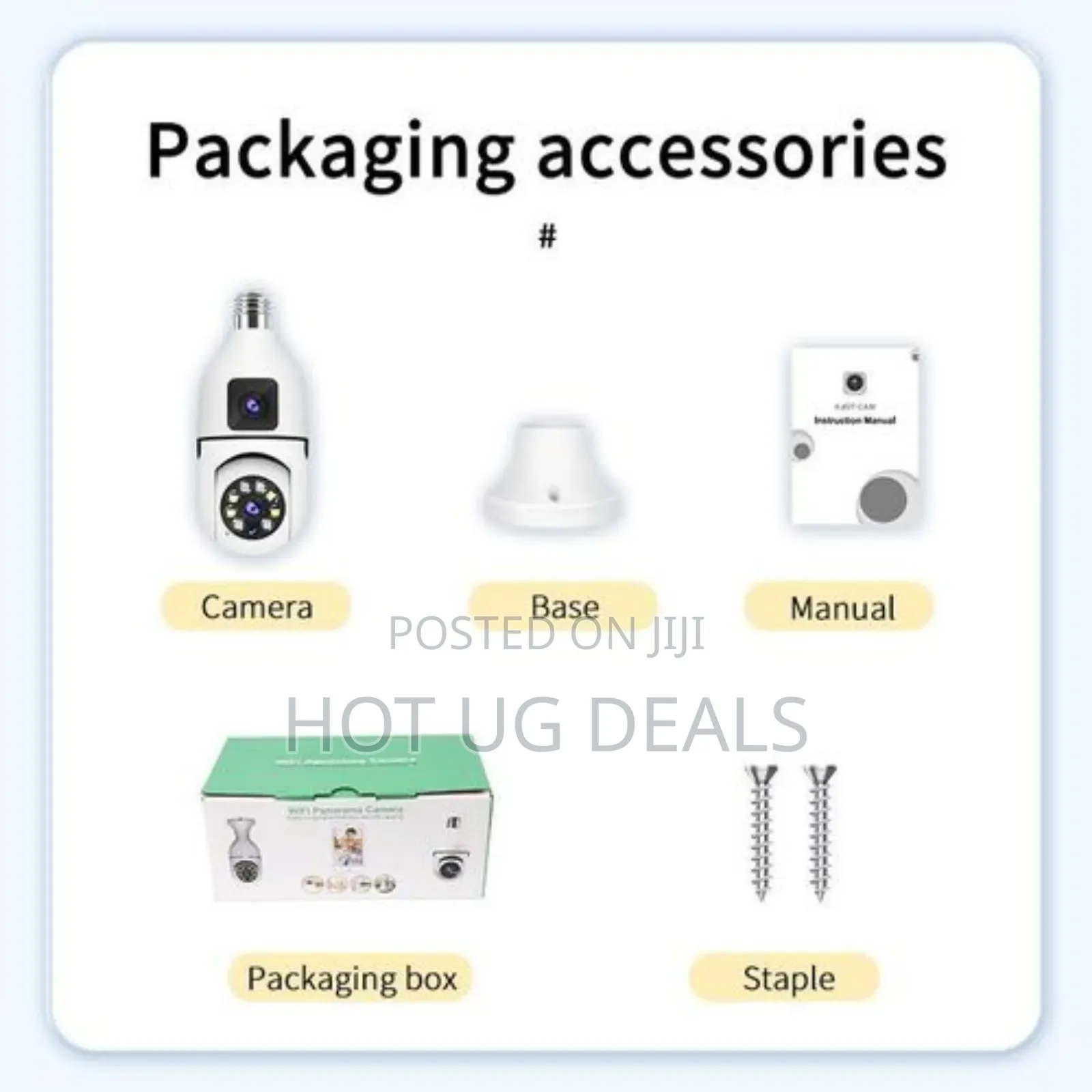 Double Lens Wireless Bulb Camera Wifi Outdoor With Motion Detection