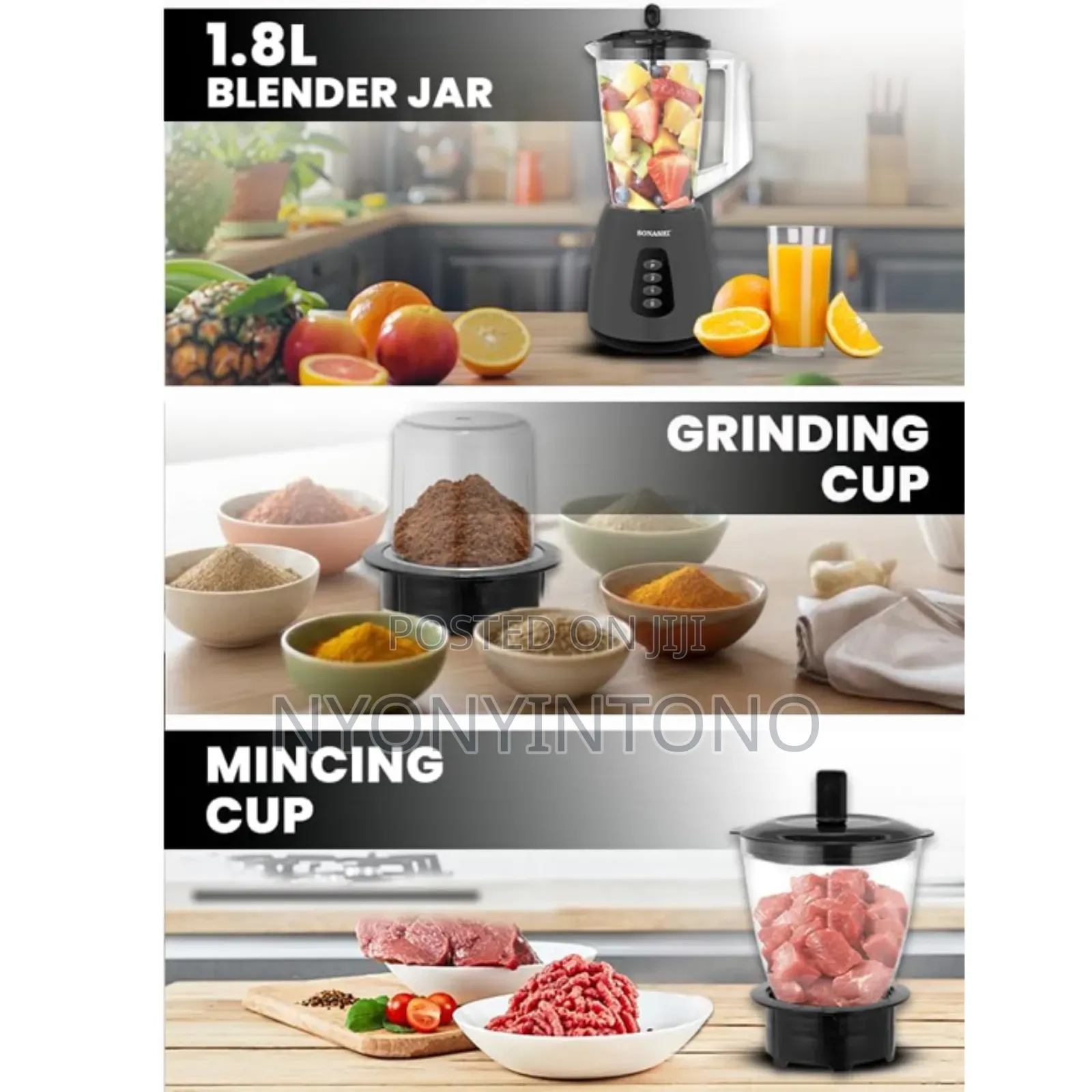 Sonashi 1.8l High-Quality 3 In1 Blender